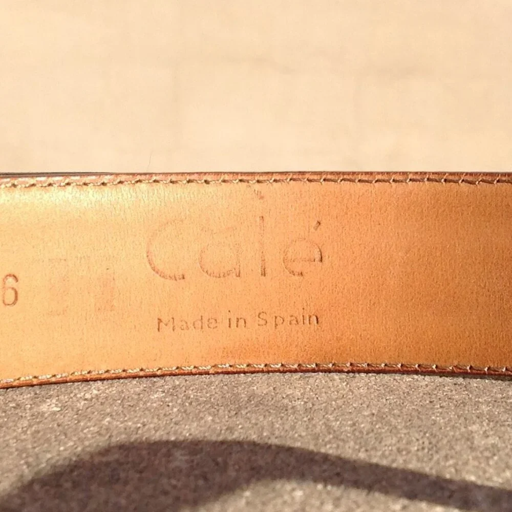 Cale Spain Genuine Lizard  Belt Buckle Sz 36 Brass Buckle + Hardware